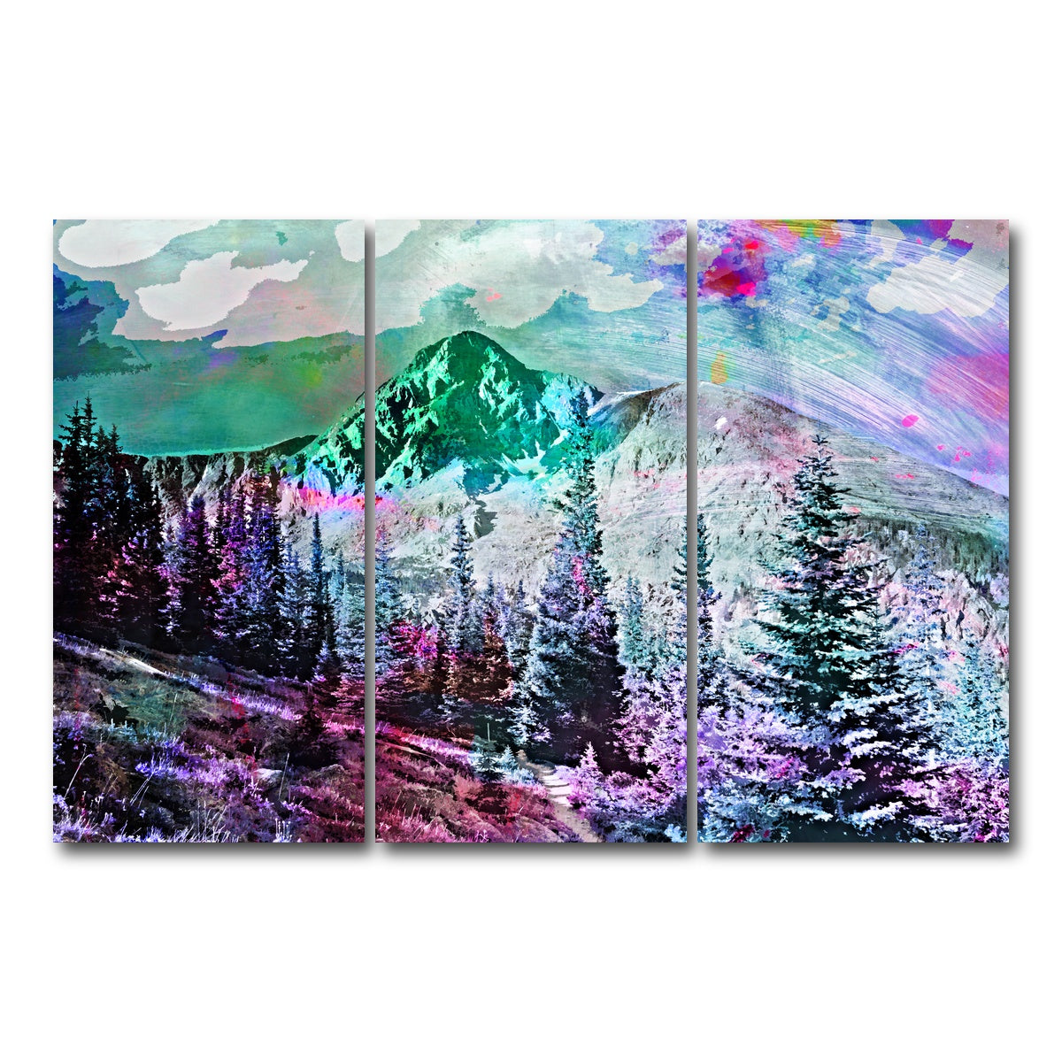 AUTO-MOCKUP WHITE | Abstract Holy Cross | 3 Piece | Gallery Wrap Canvas | group=12x24