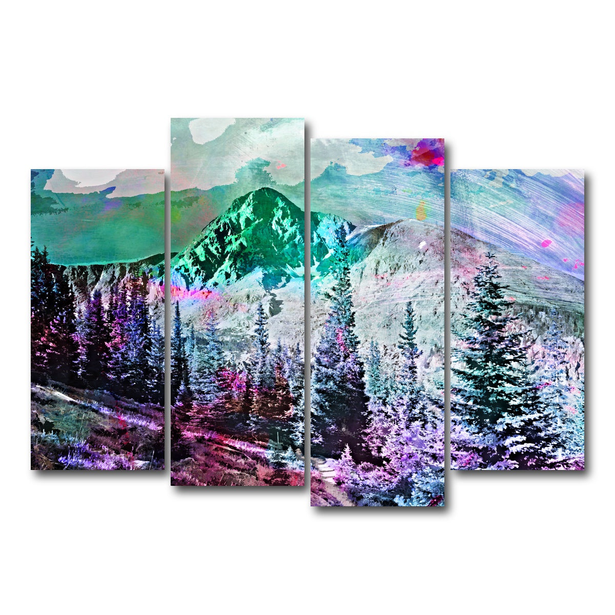 AUTO-MOCKUP WHITE | Abstract Holy Cross | 4 Piece | Gallery Wrap Canvas | group=4_normal