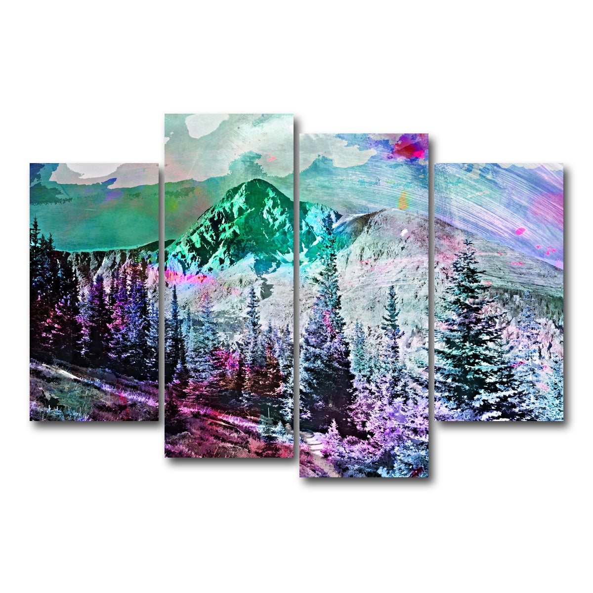 AUTO-MOCKUP WHITE | Abstract Holy Cross | 4 Piece | Gallery Wrap Canvas | group=4_short