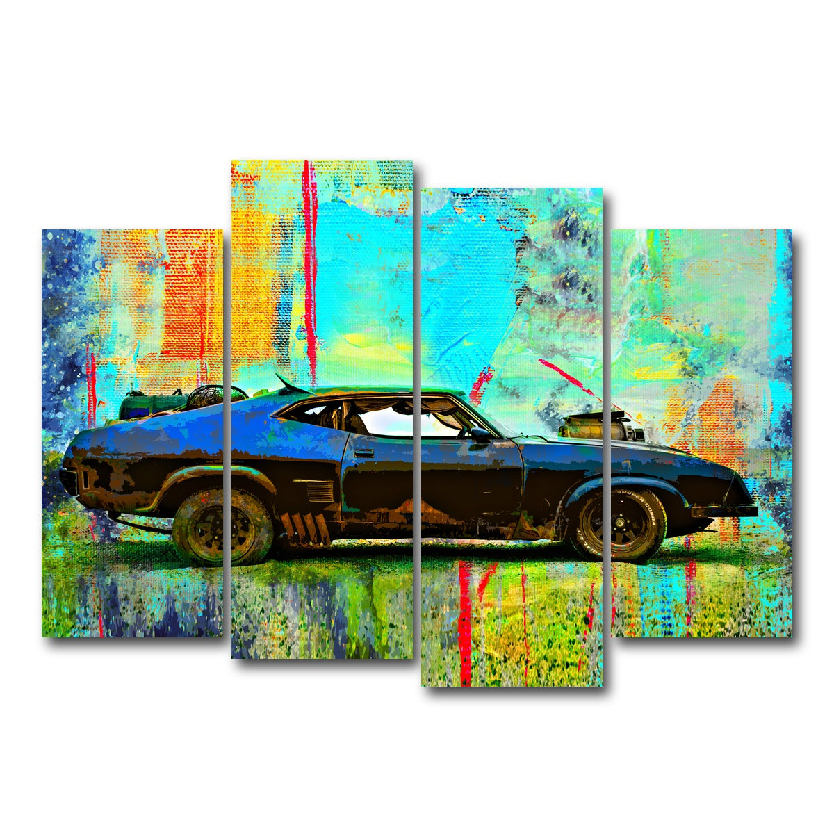 AUTO-MOCKUP WHITE | Abstract Interceptor | 4 Piece | Gallery Wrap Canvas | group=4_normal