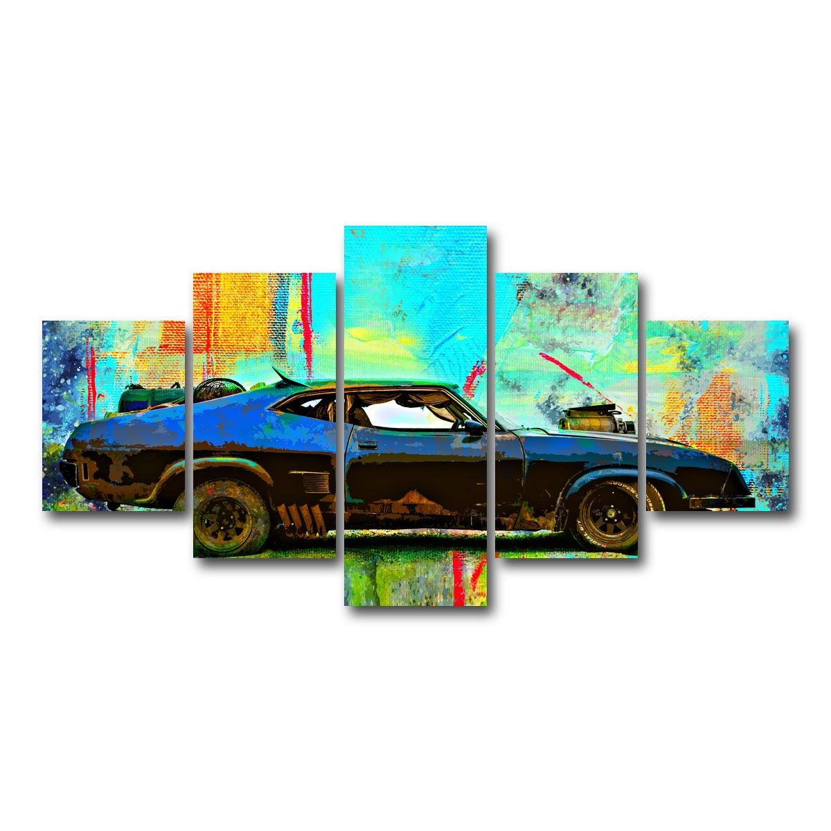 AUTO-MOCKUP WHITE | Abstract Interceptor | 5 Piece | Gallery Wrap Canvas | group=5_short