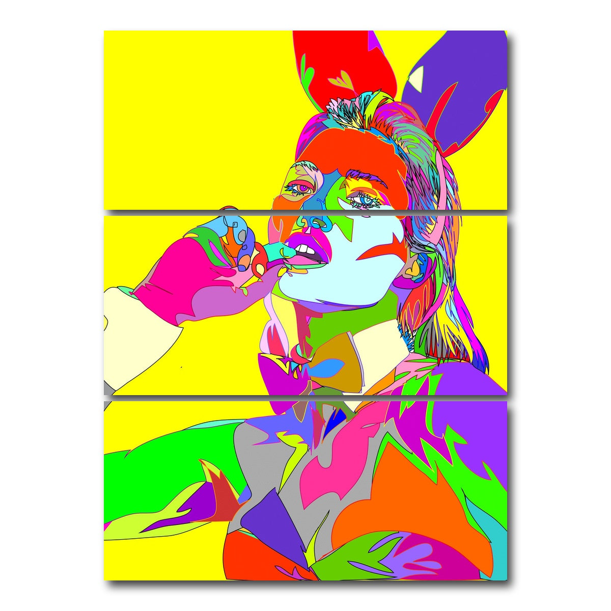 AUTO-MOCKUP WHITE | Abstract Kate Moss | 3 Piece | Gallery Wrap Canvas | group=8x18_stacked