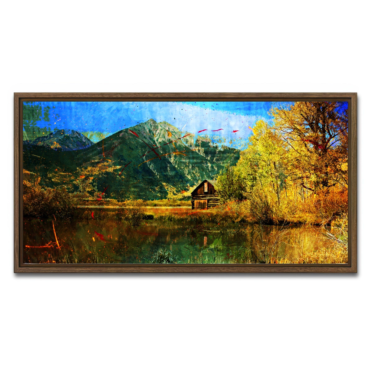 AUTO-MOCKUP WHITE | Abstract La Plata | 1 Piece | Walnut Framed Canvas | group=2x1