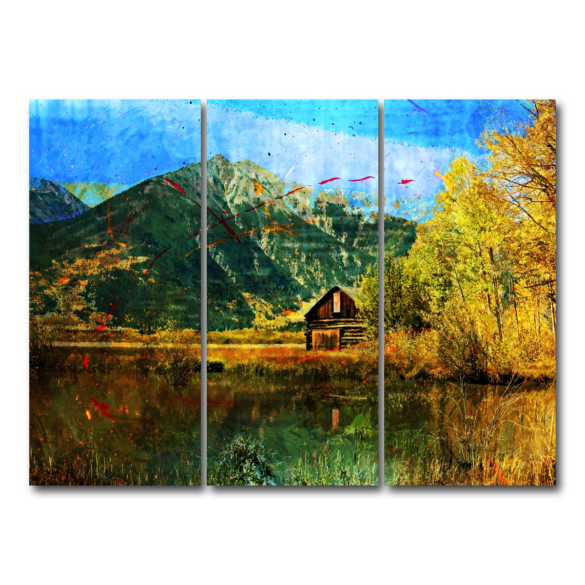 AUTO-MOCKUP WHITE | Abstract La Plata | 3 Piece | Gallery Wrap Canvas | group=8x18