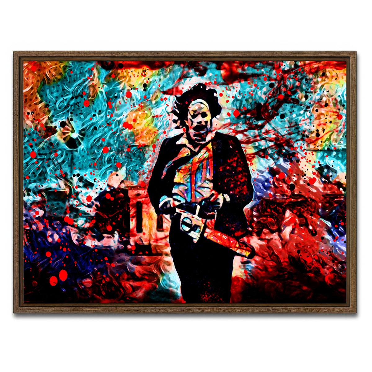 AUTO-MOCKUP WHITE | Abstract Leatherface | 1 Piece | Walnut Framed Canvas | group=4x3