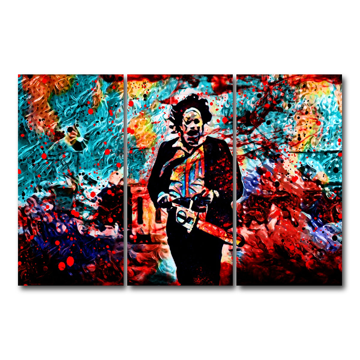 AUTO-MOCKUP WHITE | Abstract Leatherface | 3 Piece | Gallery Wrap Canvas | group=12x24