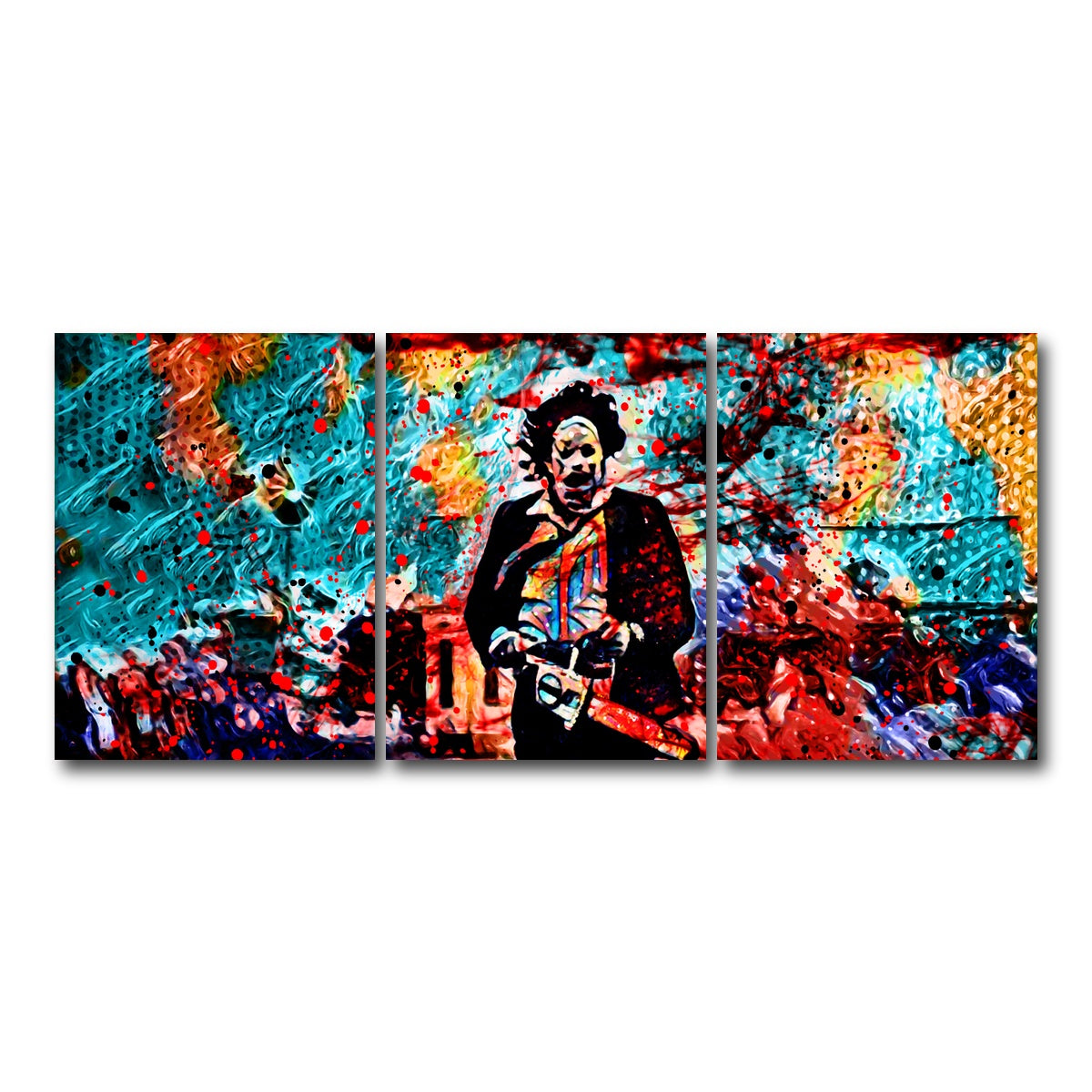 AUTO-MOCKUP WHITE | Abstract Leatherface | 3 Piece | Gallery Wrap Canvas | group=18x24