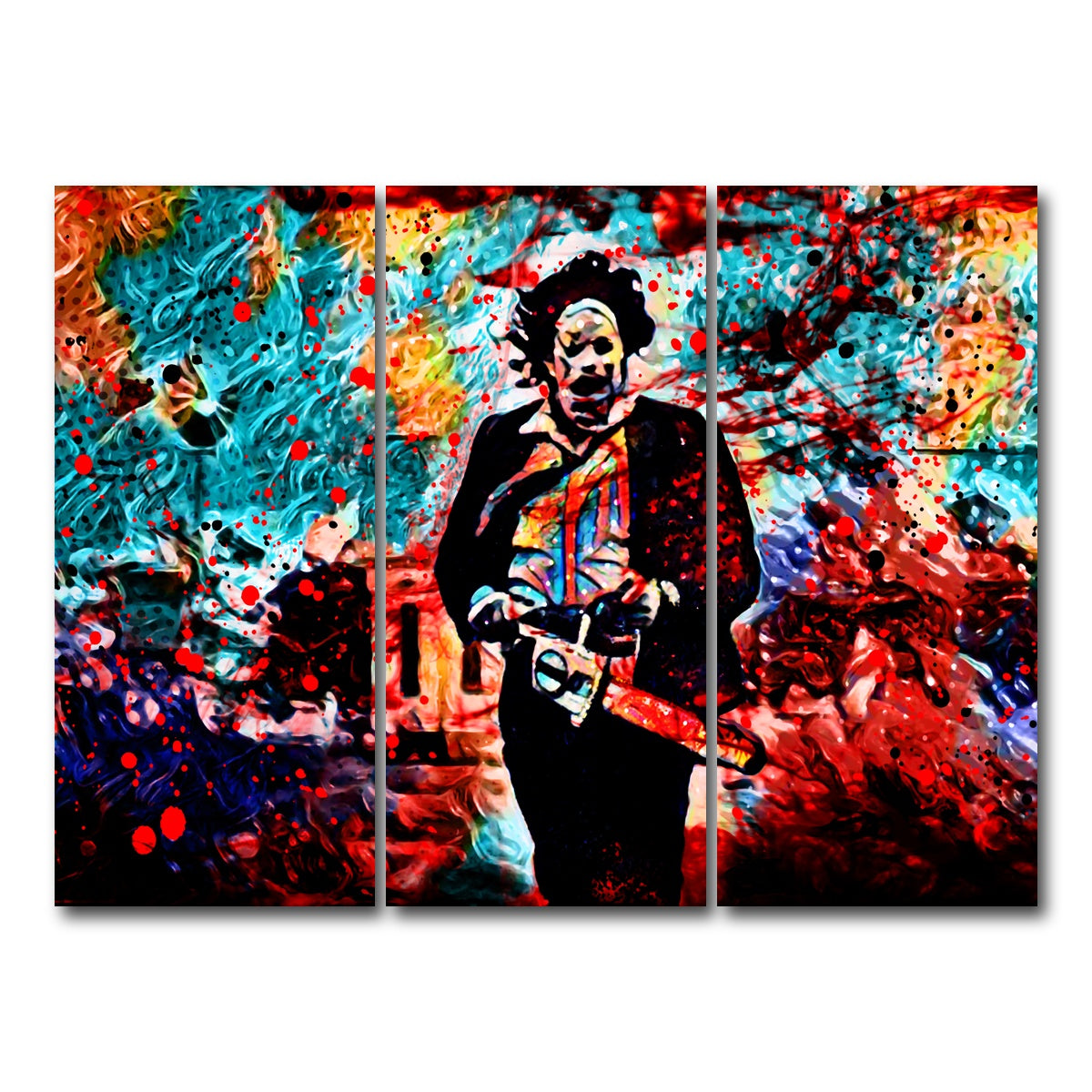 AUTO-MOCKUP WHITE | Abstract Leatherface | 3 Piece | Gallery Wrap Canvas | group=8x18
