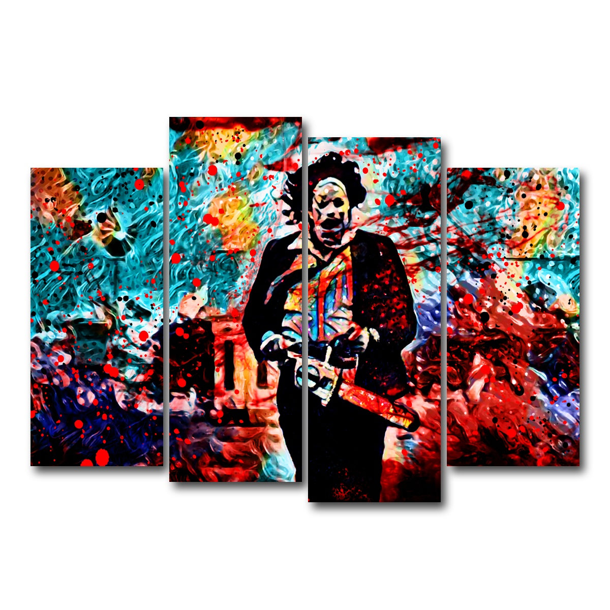 AUTO-MOCKUP WHITE | Abstract Leatherface | 4 Piece | Gallery Wrap Canvas | group=4_normal