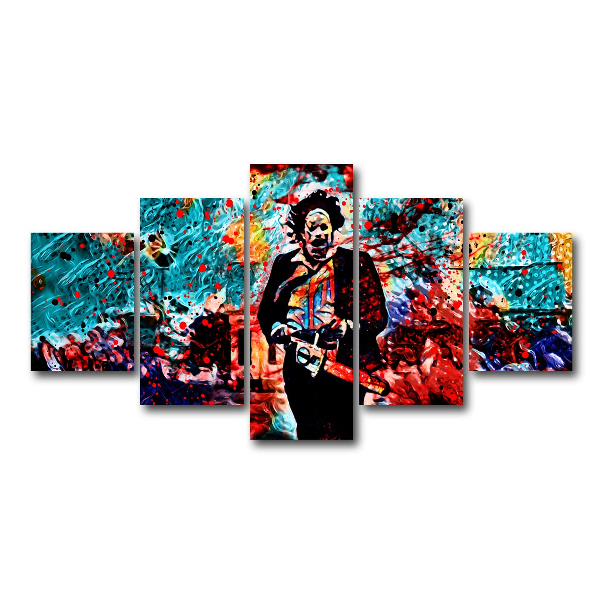 AUTO-MOCKUP WHITE | Abstract Leatherface | 5 Piece | Gallery Wrap Canvas | group=5_short