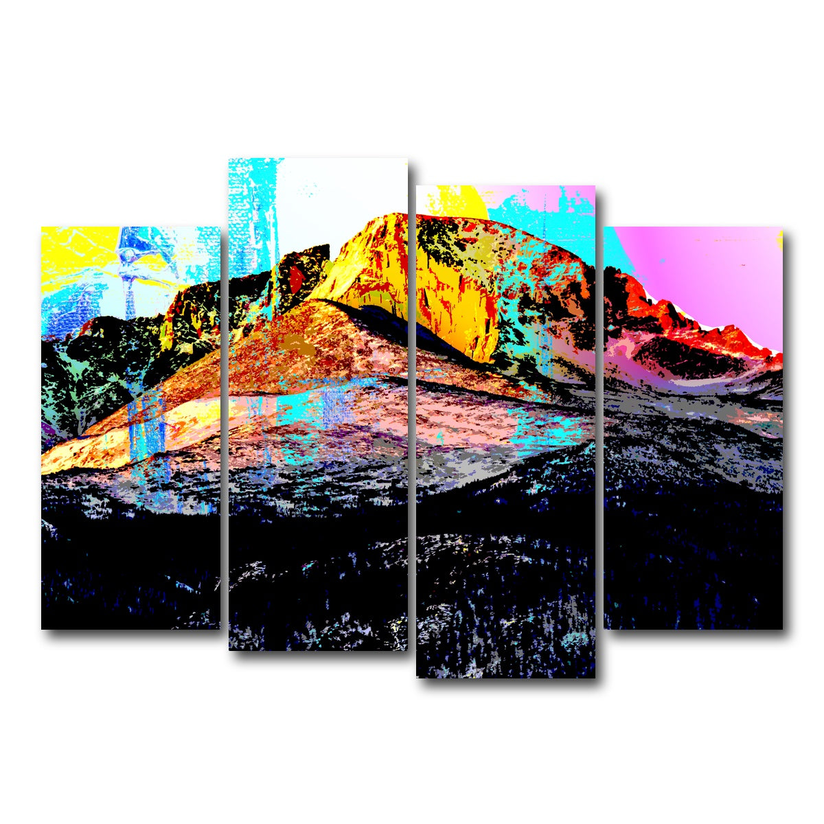 AUTO-MOCKUP WHITE | Abstract Longs Peak | 4 Piece | Gallery Wrap Canvas | group=4_normal
