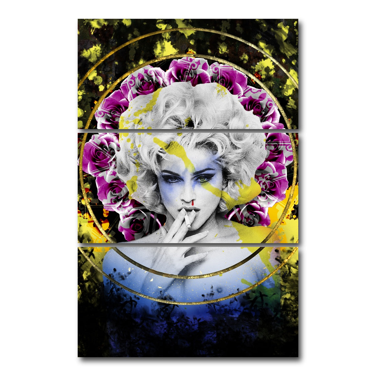 AUTO-MOCKUP WHITE | Abstract Madonna | 3 Piece | Gallery Wrap Canvas | group=12x24_stacked