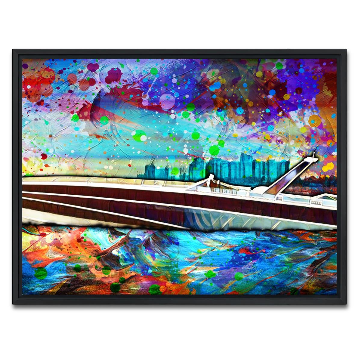 AUTO-MOCKUP WHITE | Abstract Miami Vice Scarab | 1 Piece | Black Framed Canvas | group=4x3