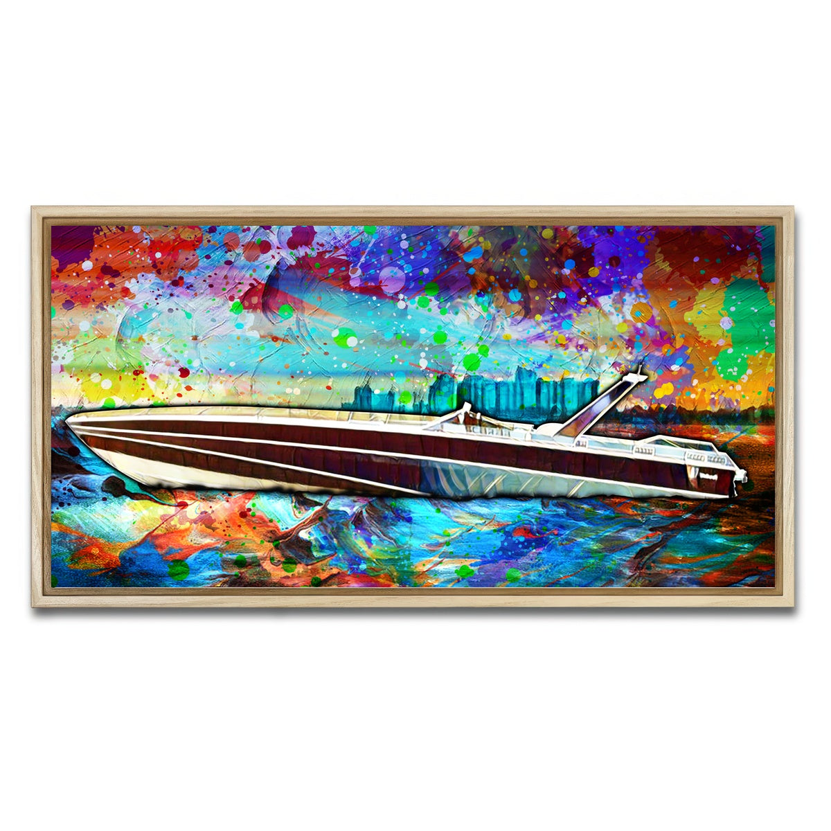 AUTO-MOCKUP WHITE | Abstract Miami Vice Scarab | 1 Piece | Natural Framed Canvas | group=2x1