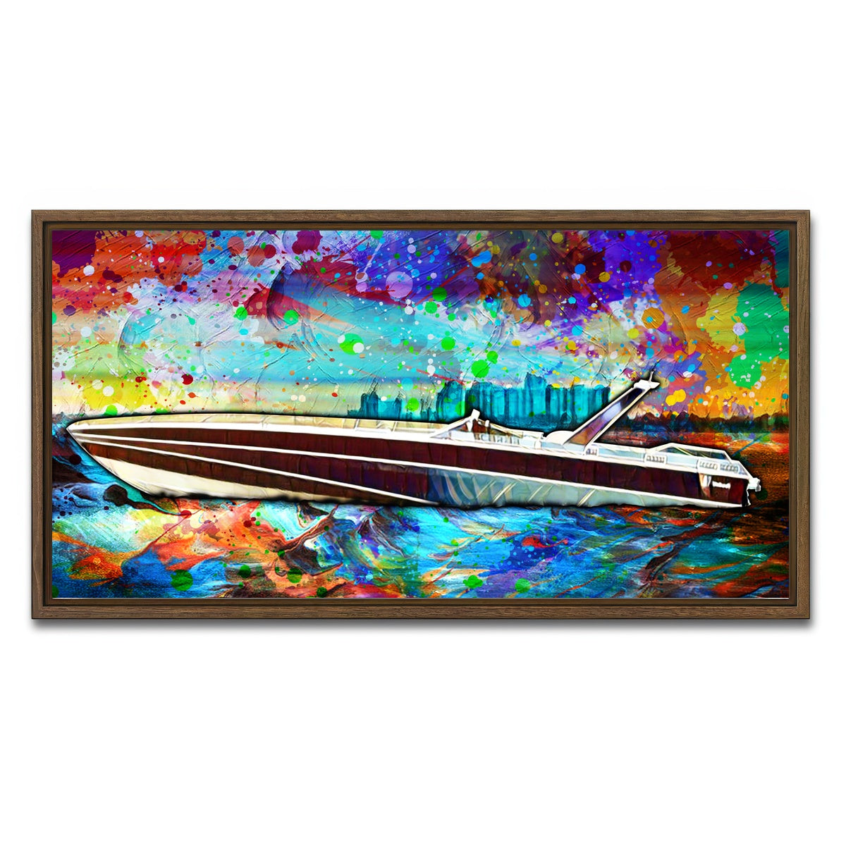 AUTO-MOCKUP WHITE | Abstract Miami Vice Scarab | 1 Piece | Walnut Framed Canvas | group=2x1