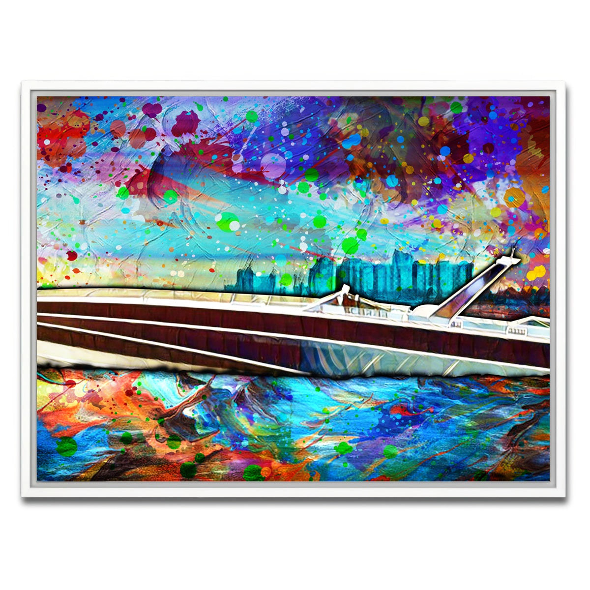 AUTO-MOCKUP WHITE | Abstract Miami Vice Scarab | 1 Piece | White Framed Canvas | group=4x3
