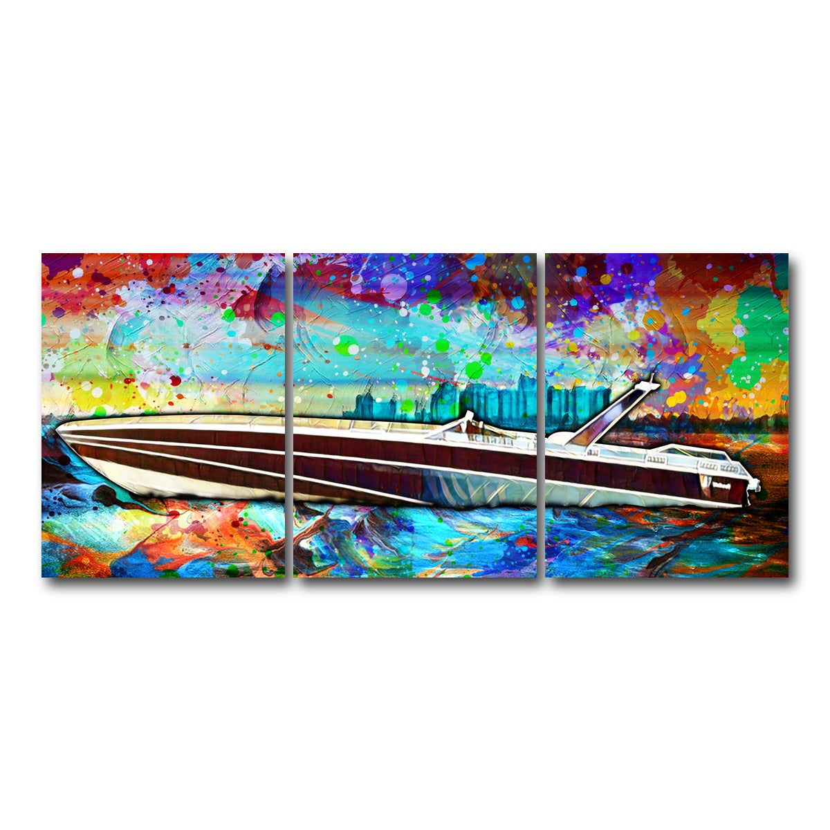 AUTO-MOCKUP WHITE | Abstract Miami Vice Scarab | 3 Piece | Gallery Wrap Canvas | group=18x24