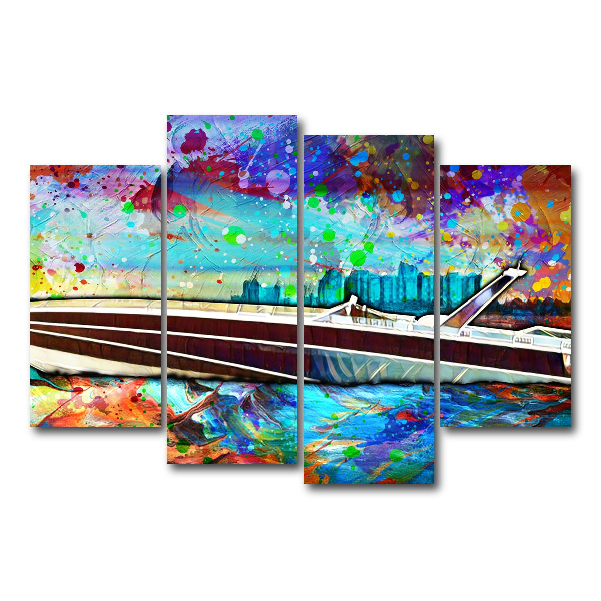 AUTO-MOCKUP WHITE | Abstract Miami Vice Scarab | 4 Piece | Gallery Wrap Canvas | group=4_short