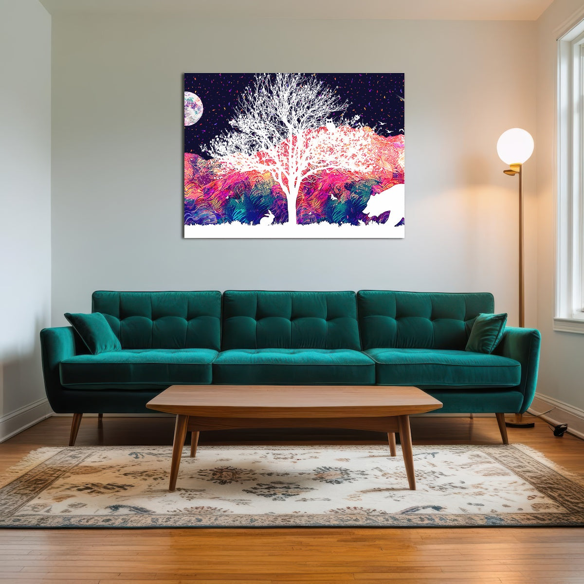 AUTO-MOCKUP ROOM | Abstract Moon Over Wildlife