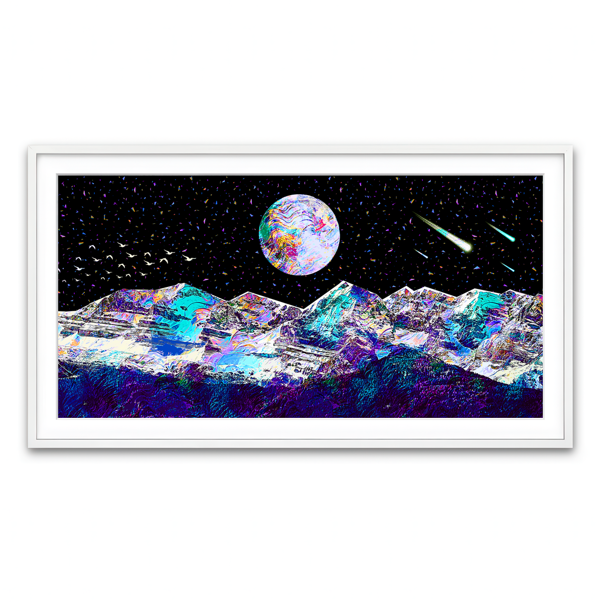 Framed Print 2x1 White