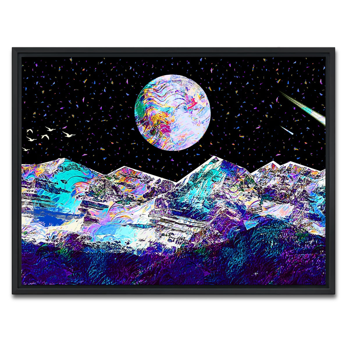 AUTO-MOCKUP WHITE | Abstract Moon | 1 Piece | Black Framed Canvas | group=4x3