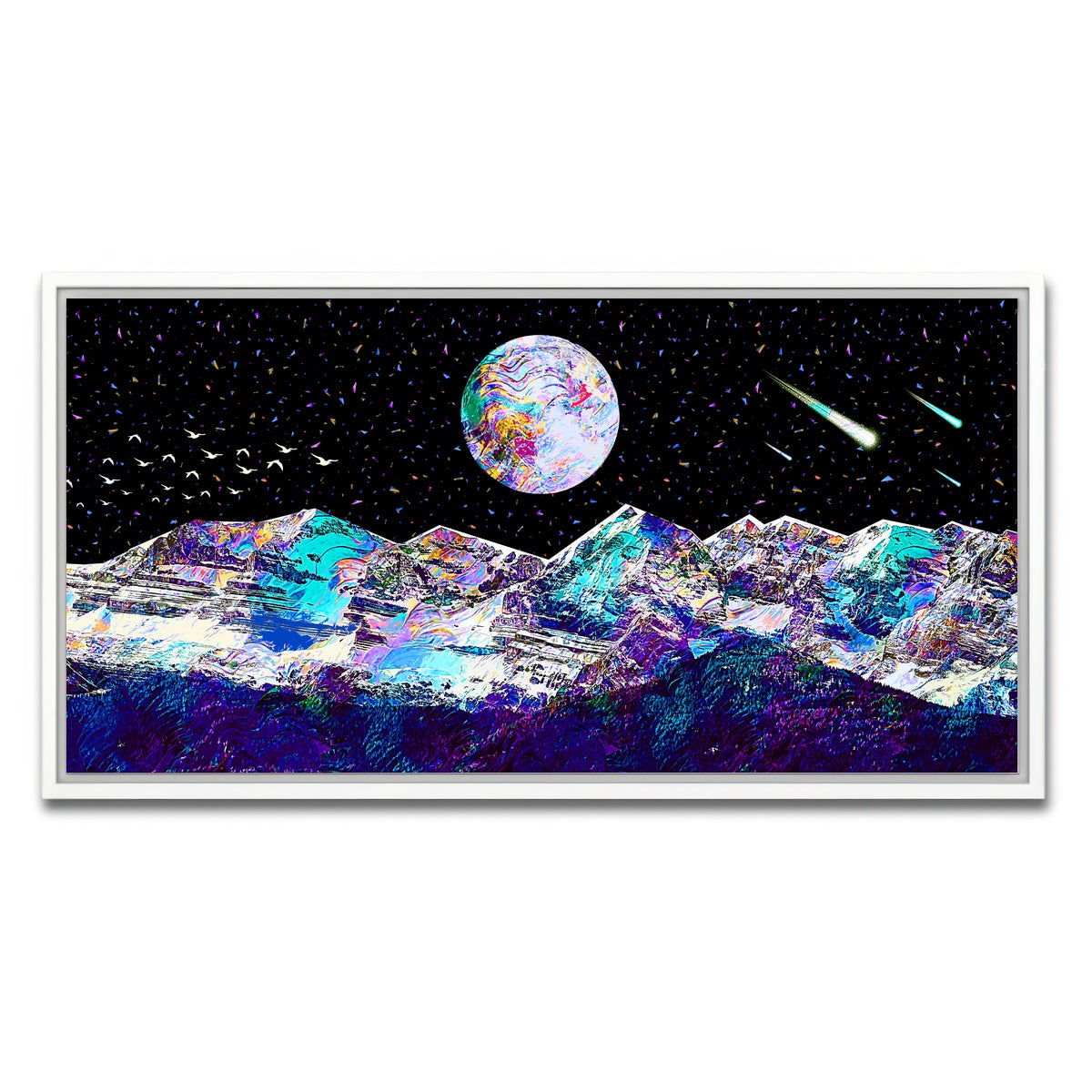 AUTO-MOCKUP WHITE | Abstract Moon | 1 Piece | White Framed Canvas | group=2x1