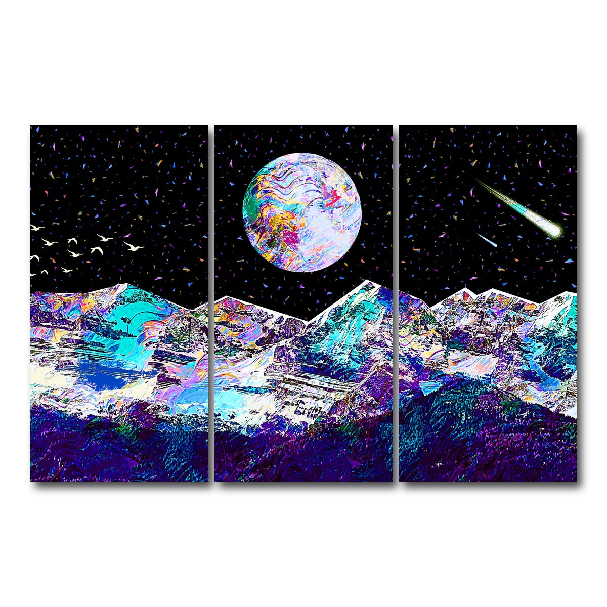 AUTO-MOCKUP WHITE | Abstract Moon | 3 Piece | Gallery Wrap Canvas | group=12x24