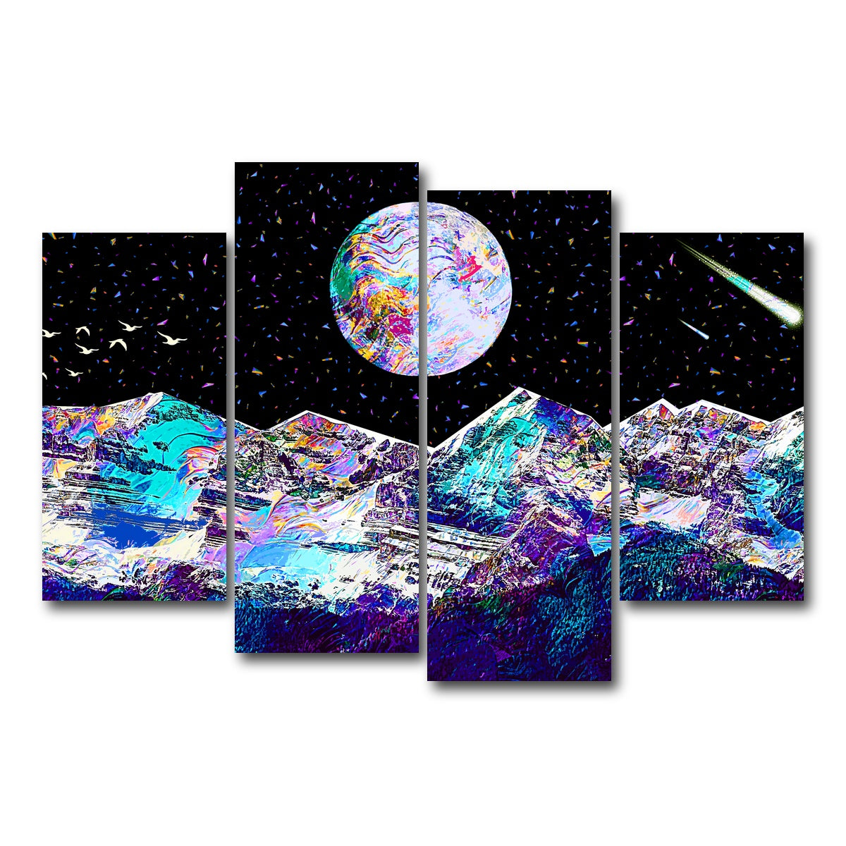 AUTO-MOCKUP WHITE | Abstract Moon | 4 Piece | Gallery Wrap Canvas | group=4_short