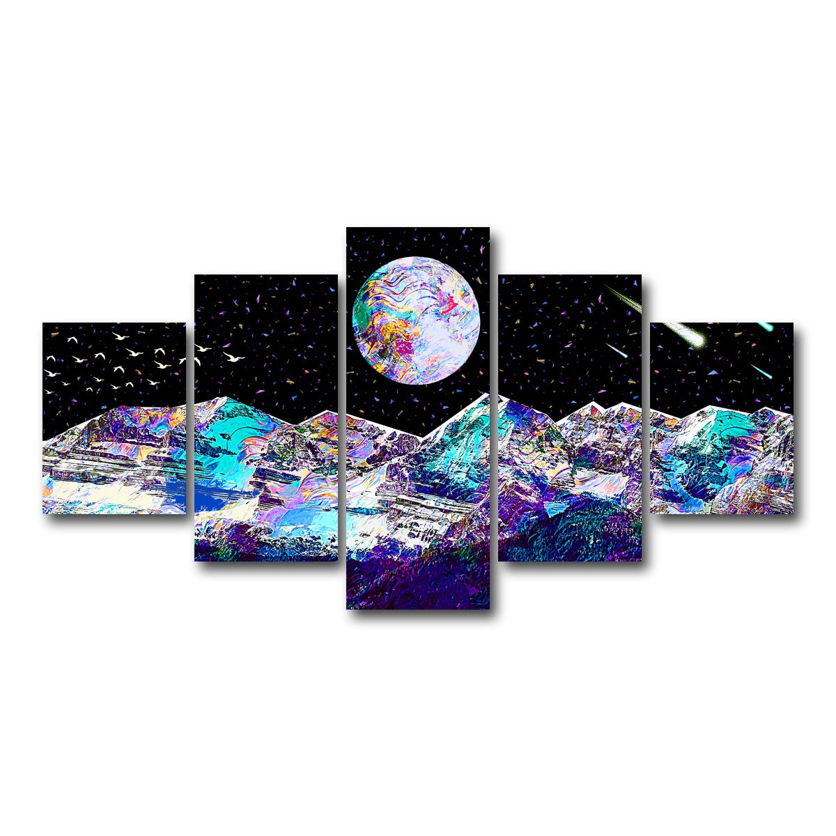 AUTO-MOCKUP WHITE | Abstract Moon | 5 Piece | Gallery Wrap Canvas | group=5_short