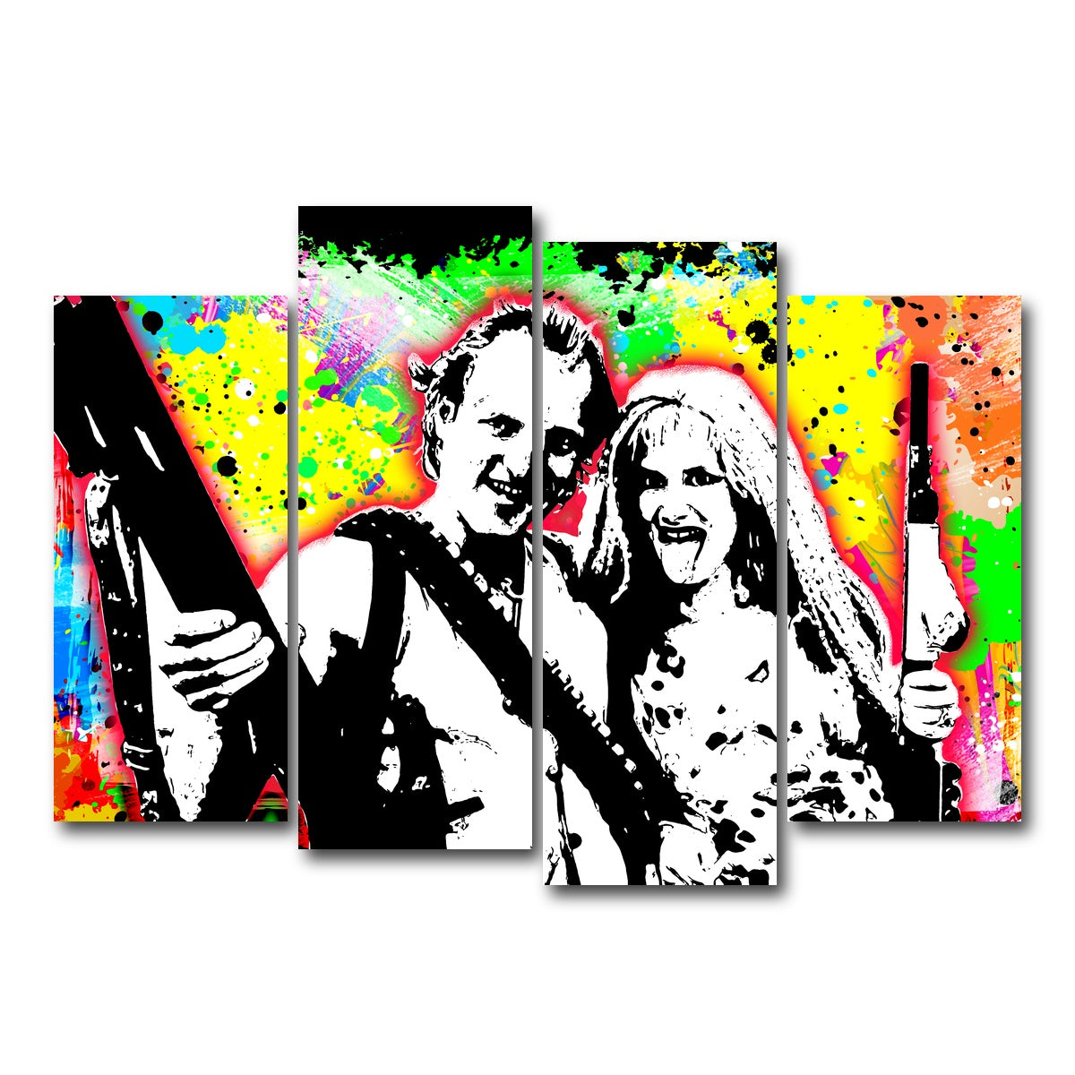 AUTO-MOCKUP WHITE | Abstract Natural Born Killers | 4 Piece | Gallery Wrap Canvas | group=4_normal