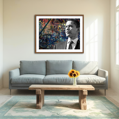 AUTO-MOCKUP ROOM | Abstract Obama Wall Art