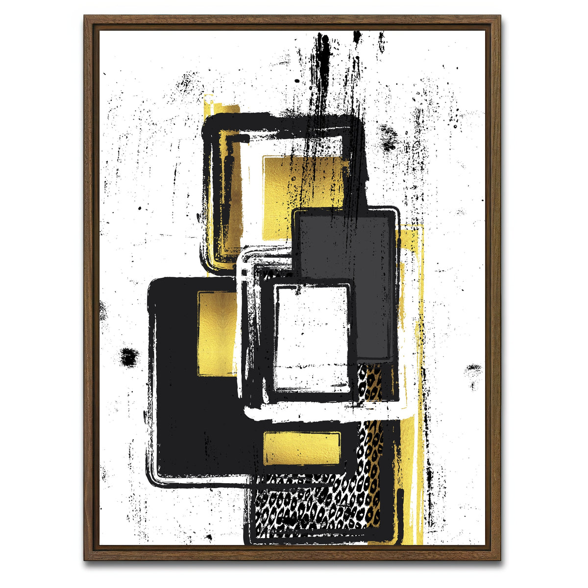 AUTO-MOCKUP WHITE | Abstract Painting No. 3 | 1 Piece | Walnut Framed Canvas | group=3x4