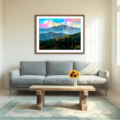 AUTO-MOCKUP ROOM | Abstract Pikes Peak Wall Art