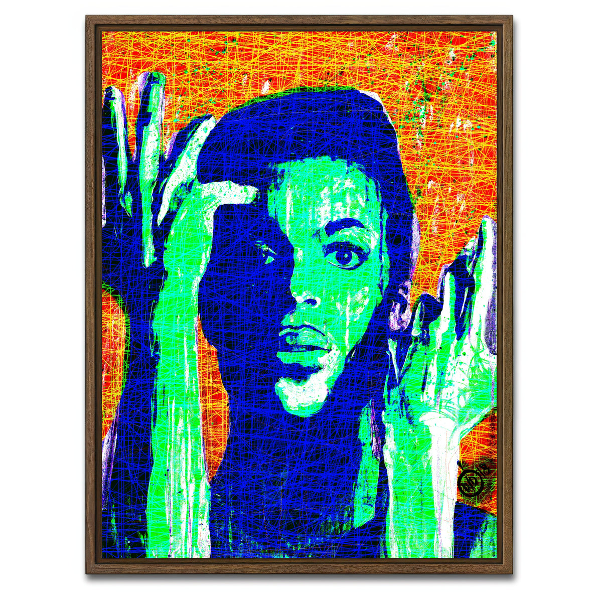 AUTO-MOCKUP WHITE | Abstract Prince | 1 Piece | Walnut Framed Canvas | group=3x4