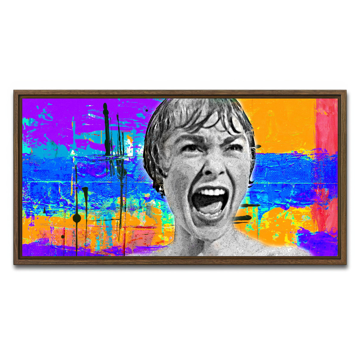 AUTO-MOCKUP WHITE | Abstract Psycho | 1 Piece | Walnut Framed Canvas | group=2x1