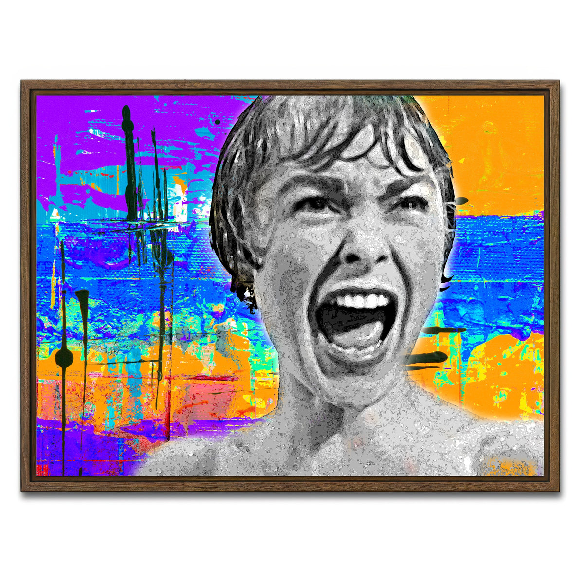 AUTO-MOCKUP WHITE | Abstract Psycho | 1 Piece | Walnut Framed Canvas | group=4x3