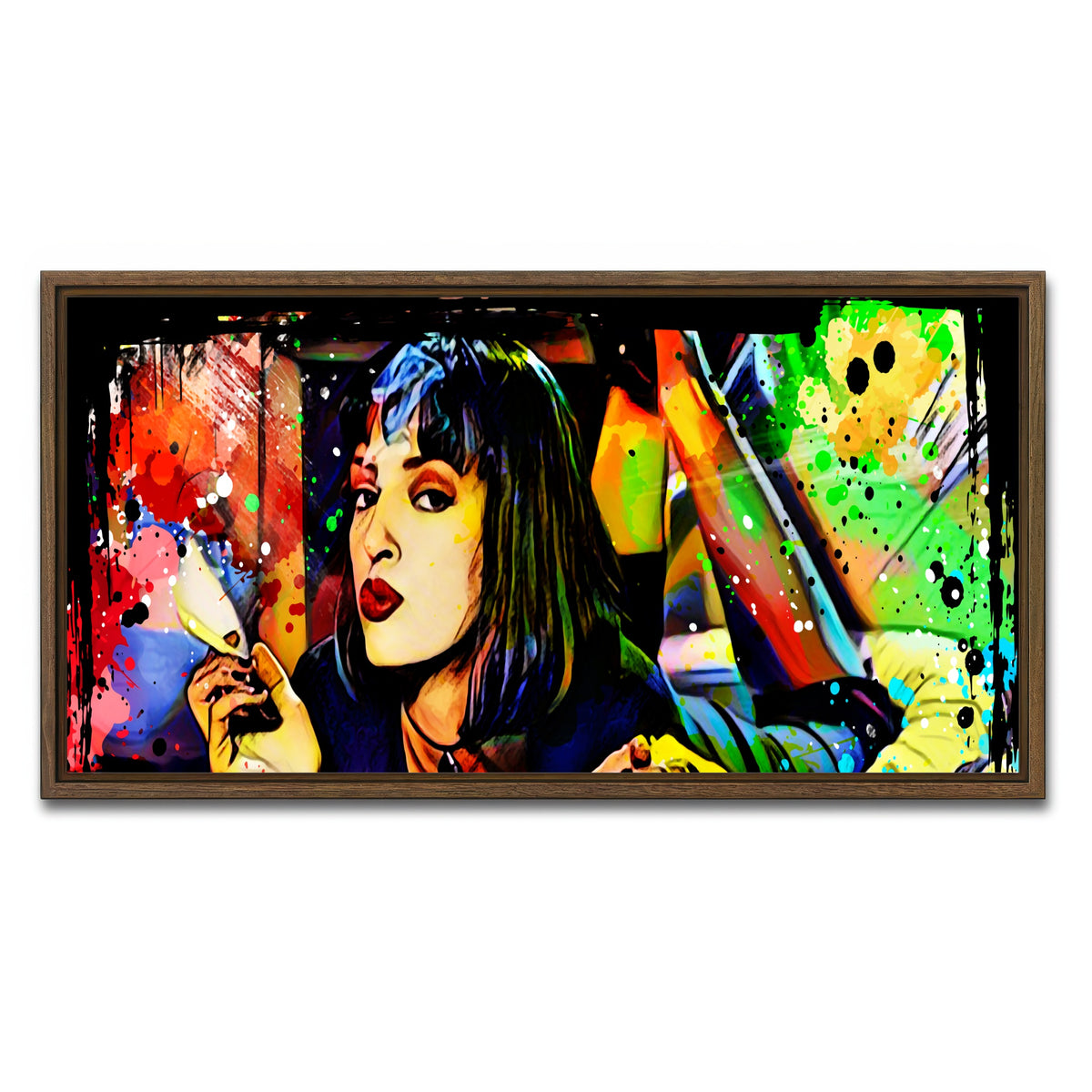 AUTO-MOCKUP WHITE | Abstract Pulp Fiction | 1 Piece | Walnut Framed Canvas | group=2x1