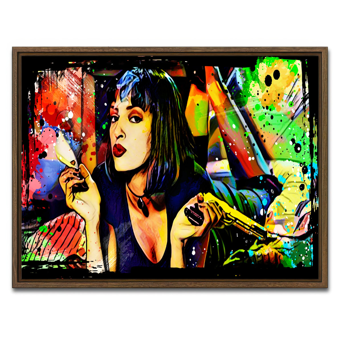 AUTO-MOCKUP WHITE | Abstract Pulp Fiction | 1 Piece | Walnut Framed Canvas | group=4x3