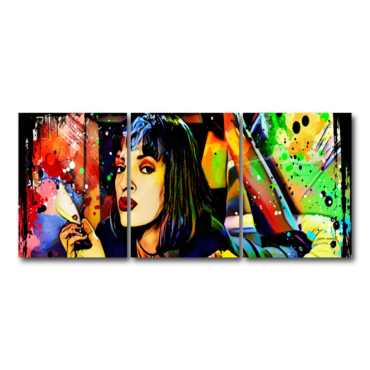 AUTO-MOCKUP WHITE | Abstract Pulp Fiction | 3 Piece | Gallery Wrap Canvas | group=18x24
