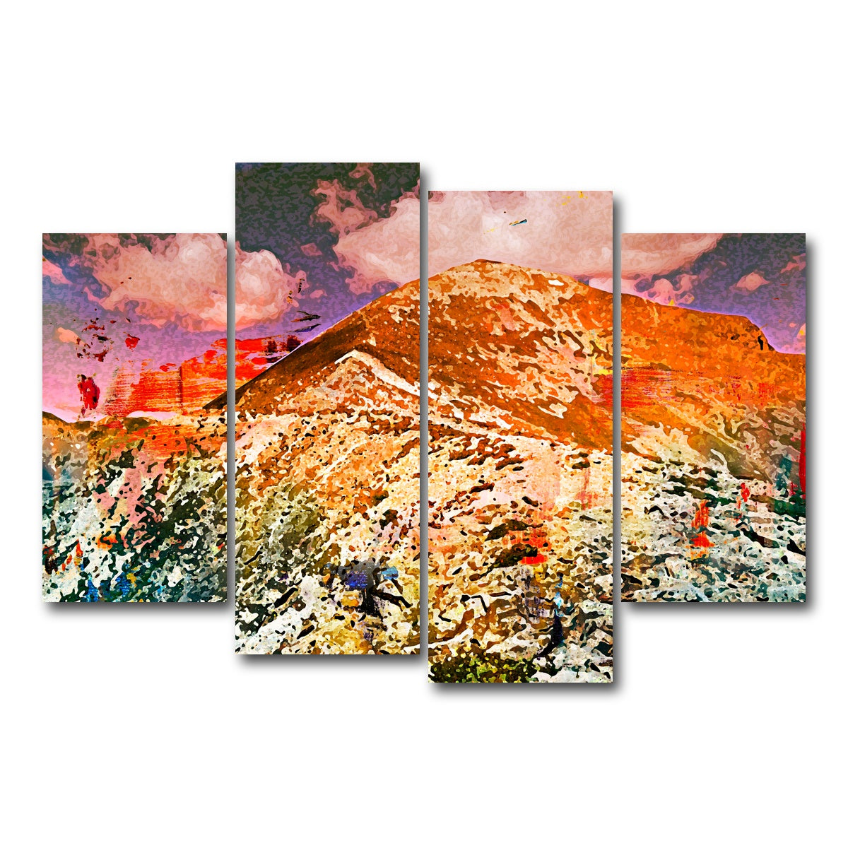 AUTO-MOCKUP WHITE | Abstract Quandary | 4 Piece | Gallery Wrap Canvas | group=4_short