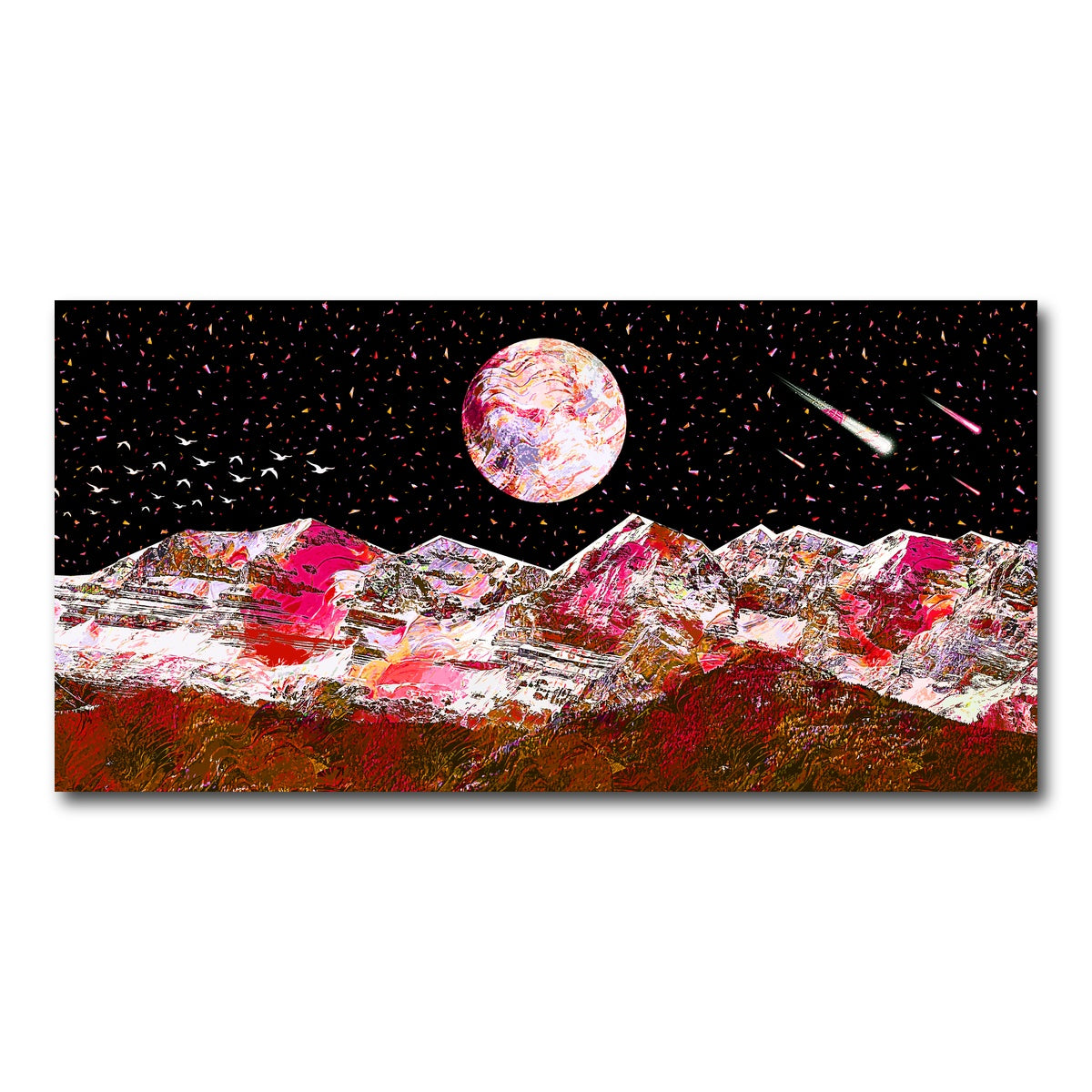 AUTO-MOCKUP WHITE | Abstract Red Moon | 1 Piece | Gallery Wrap Canvas | group=2x1
