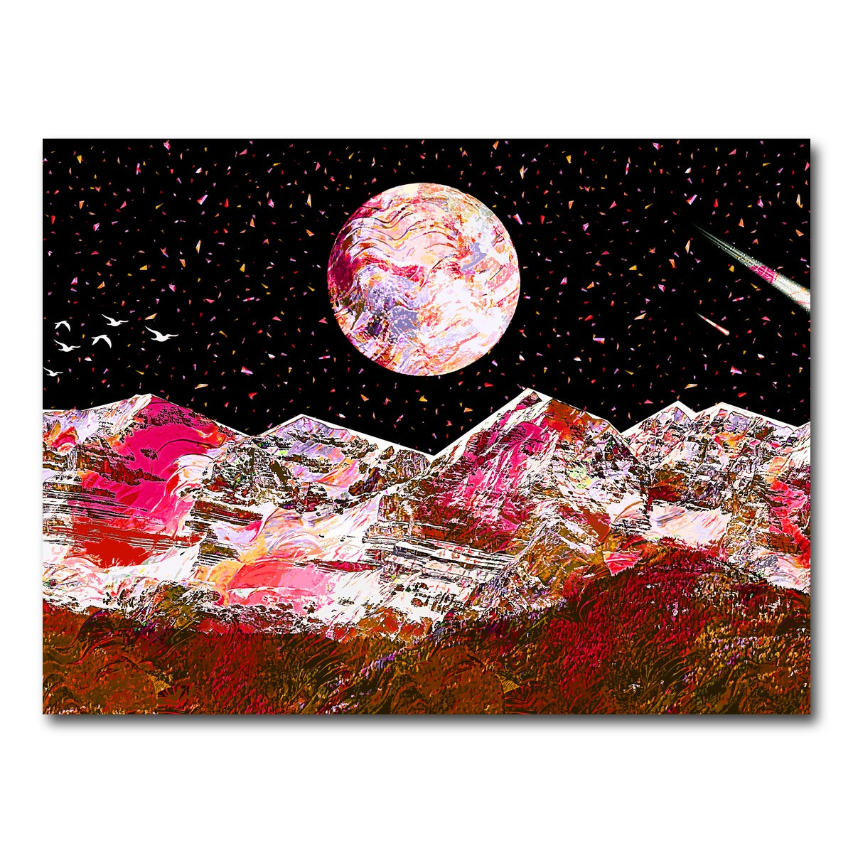 AUTO-MOCKUP WHITE | Abstract Red Moon | 1 Piece | Gallery Wrap Canvas | group=4x3