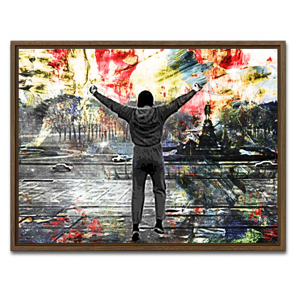 AUTO-MOCKUP WHITE | Abstract Rocky | 1 Piece | Walnut Frame | group=4x3