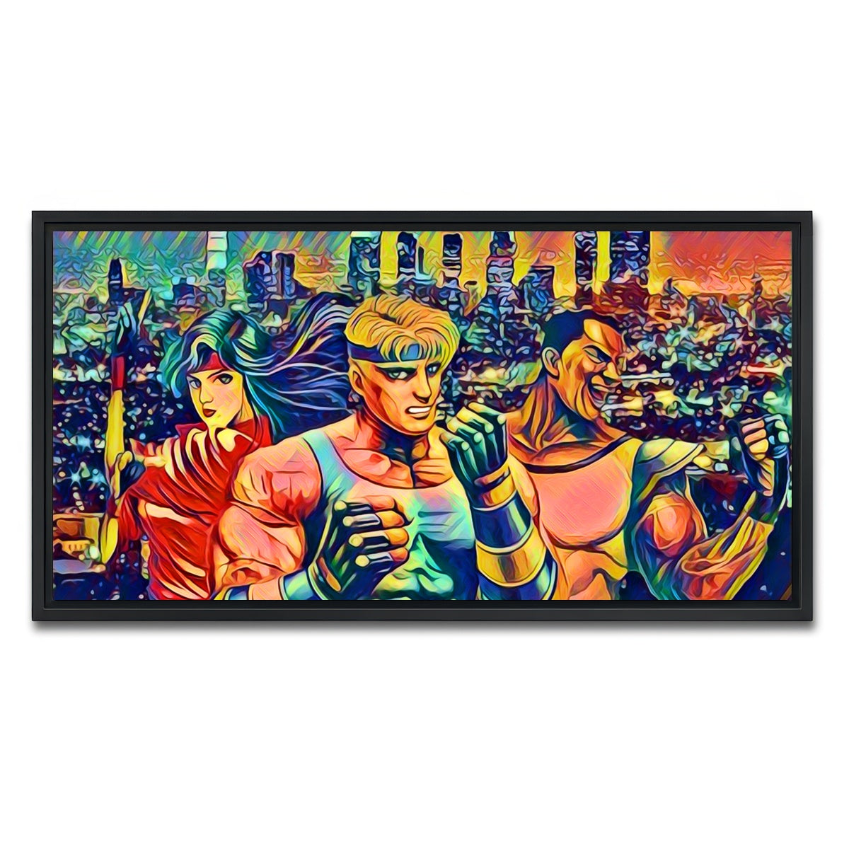 AUTO-MOCKUP WHITE | Abstract STREETS Of RAGE | 1 Piece | Black Framed Canvas | group=2x1