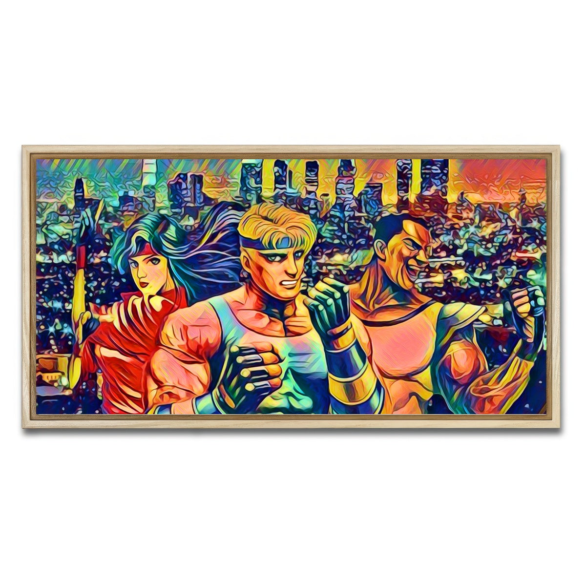 AUTO-MOCKUP WHITE | Abstract STREETS Of RAGE | 1 Piece | Natural Framed Canvas | group=2x1