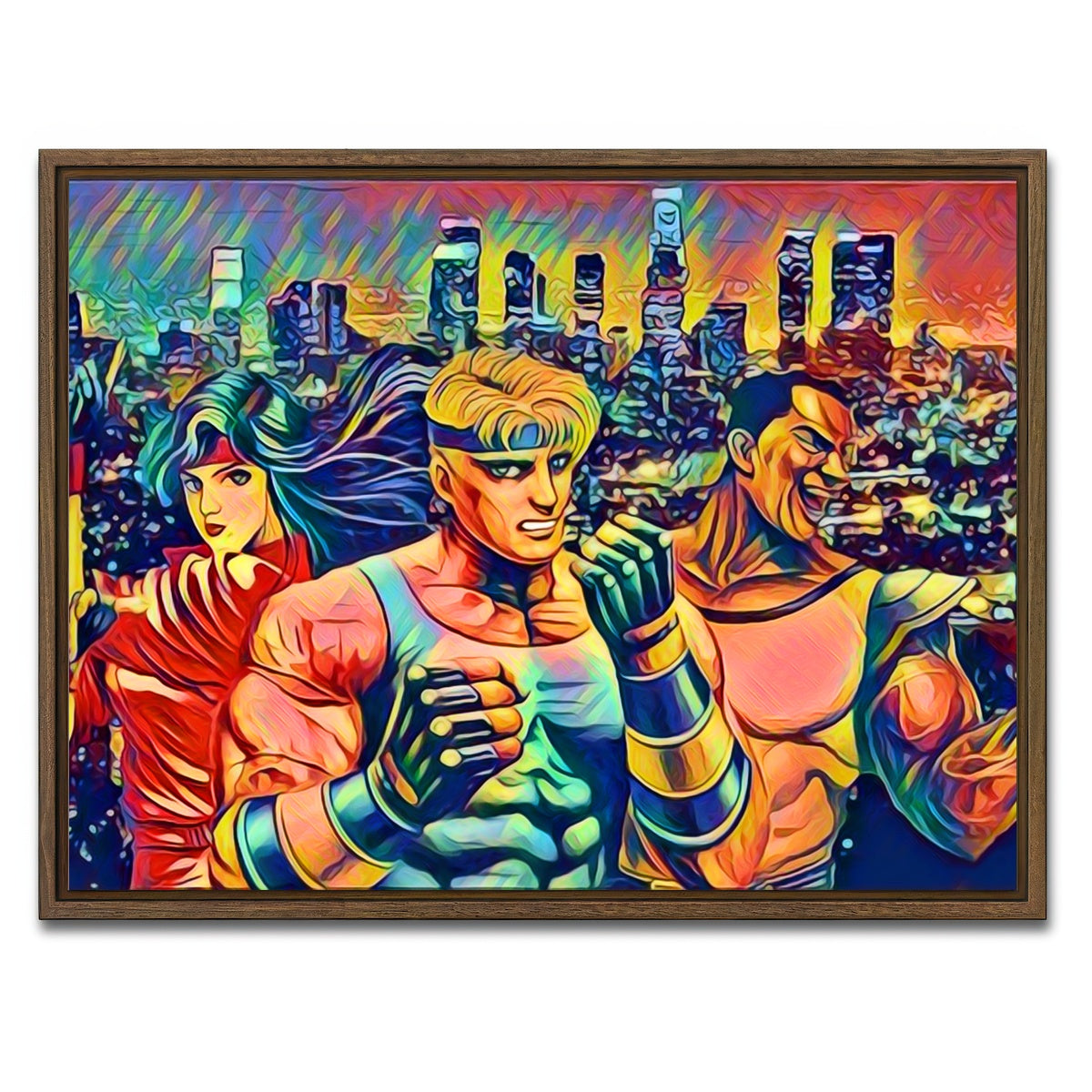 AUTO-MOCKUP WHITE | Abstract STREETS Of RAGE | 1 Piece | Walnut Framed Canvas | group=4x3