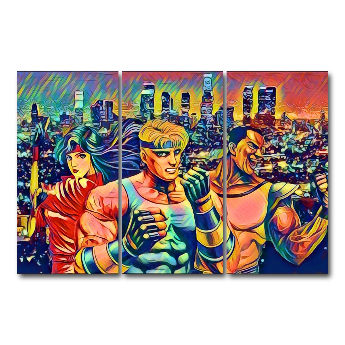 AUTO-MOCKUP WHITE | Abstract STREETS Of RAGE | 3 Piece | Gallery Wrap Canvas | group=12x24