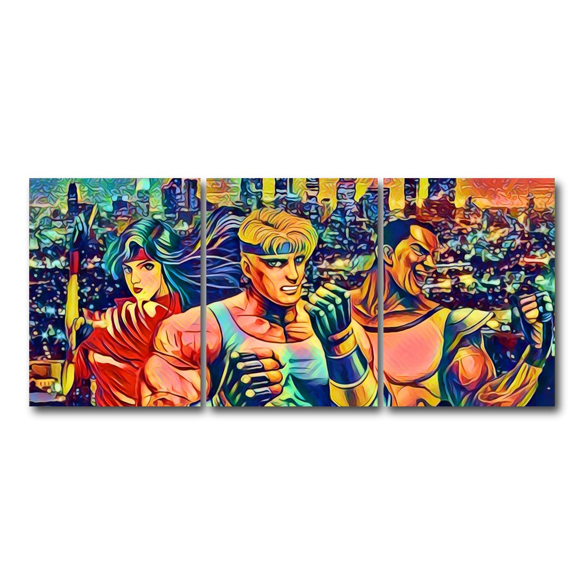 AUTO-MOCKUP WHITE | Abstract STREETS Of RAGE | 3 Piece | Gallery Wrap Canvas | group=18x24