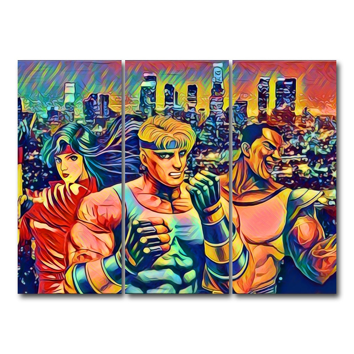 AUTO-MOCKUP WHITE | Abstract STREETS Of RAGE | 3 Piece | Gallery Wrap Canvas | group=8x18