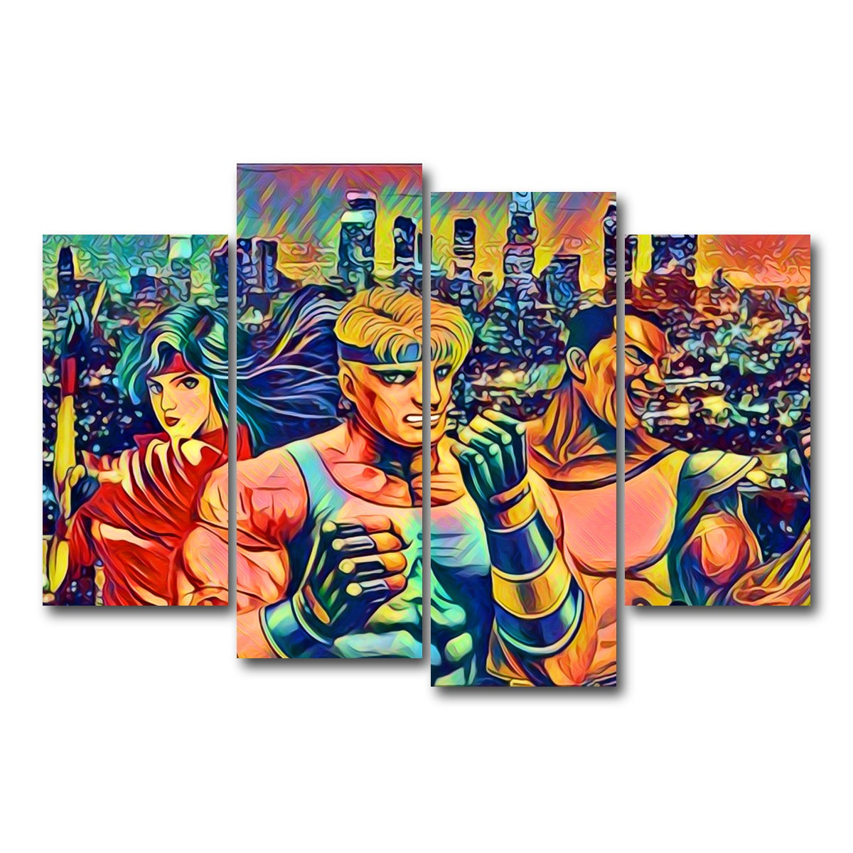 AUTO-MOCKUP WHITE | Abstract STREETS Of RAGE | 4 Piece | Gallery Wrap Canvas | group=4_short